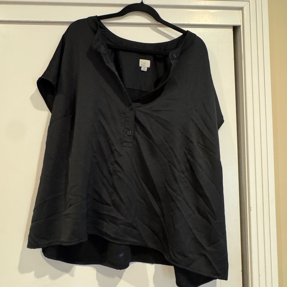 a new day Women's Black Button-Down Shirt